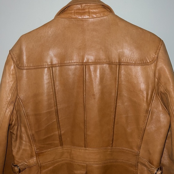 70s Men’s Bermans Burnt Orange Leather jacket size 42 - Picture 5 of 8